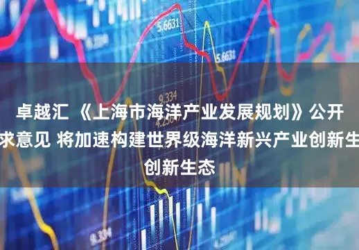 卓越汇 《上海市海洋产业发展规划》公开征求意见 将加速构建世界级海洋新兴产业创新生态